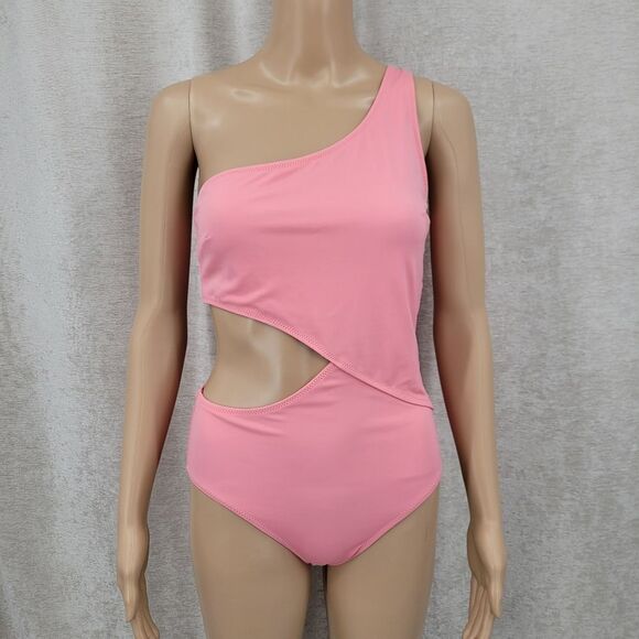 Solid & Striped The Claudia One Shoulder One Piece Swimsuit Flamingo Size M - Picture 5 of 15